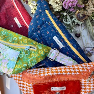 Handmade Retro Fabric Belt Bag: Adjustable Crossbody Fanny Pack