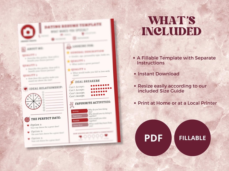 Dating Resume Template to Find Your Perfect Match Faster Gain Clarity. Fillable. Perfect Fun Gift image 3