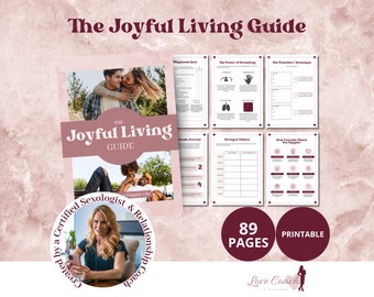 The Joyful Living Workbook - 89 Pages Printable and Digital PDF Happiness Workbook with Activities