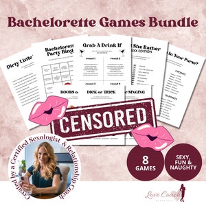Ultimate Bachelorette Party Games Bundle - 8 Naughty, Dirty, and Fun Games for an Unforgettable Night