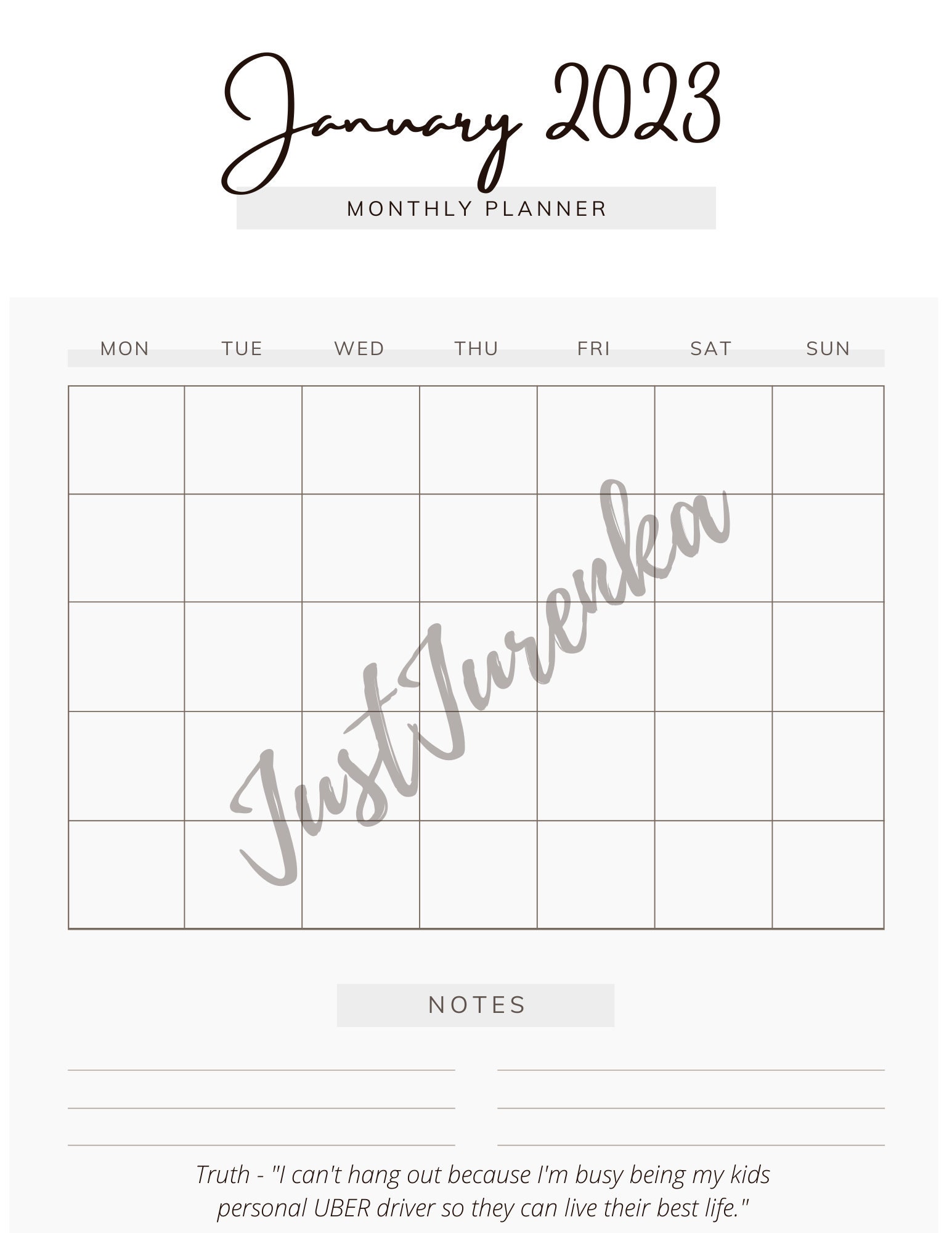 Child Custody Planner Printable, Co-parenting Calendar, Single Parent ...