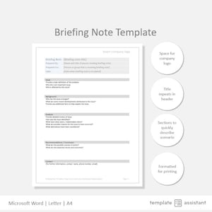 Briefing Note | Business Template | Digital Download