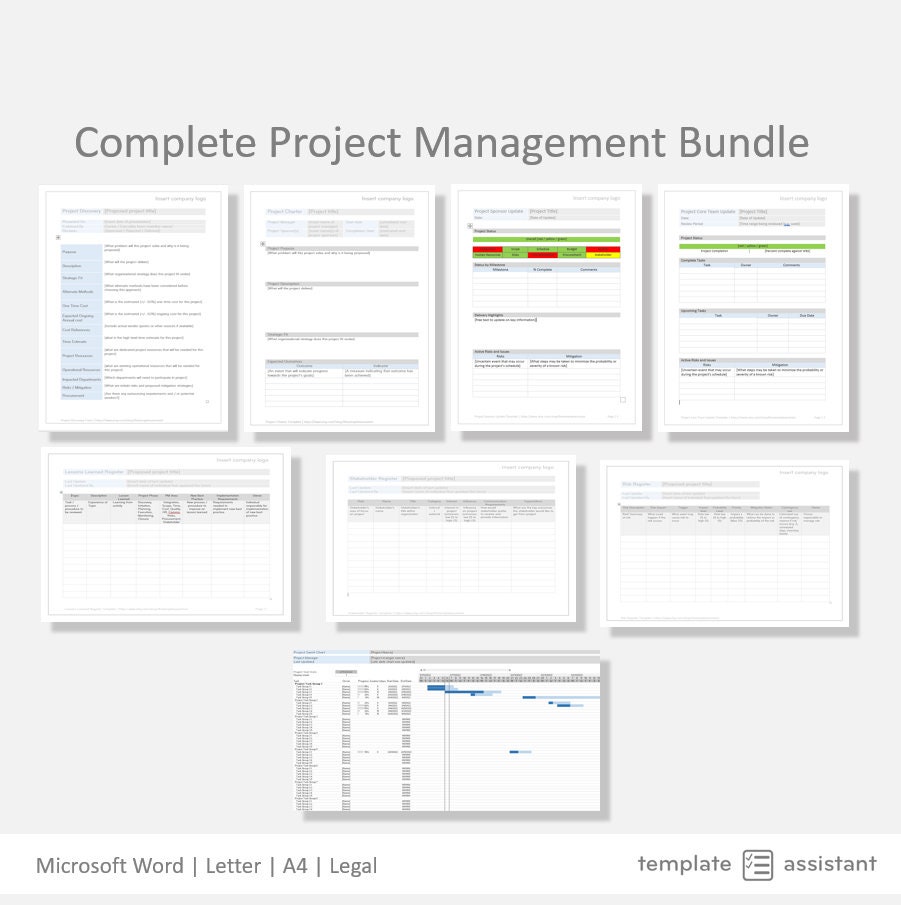 Project Management Starter Bundle | Project Management Template ...