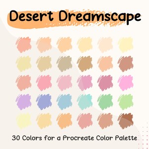 Desert Dreamscape Procreate Color Palette Swatches, Color Palette HEX Codes, Color Palette Photoshop, Color Palette Card, Color Swatches