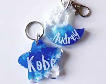 Clouds in the Sky Pet Tags | Pet IDs | Resin Tags | Cat & Dogs Accessories | Keychain | Aegyopup