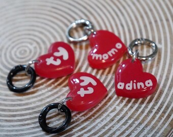 Toy Dog Heart Pet Tag | Pet IDs | Resin Tags | Cat & Dogs Accessories | Keychain | Aegyopup