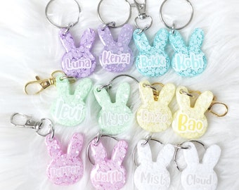 Easter Bunny Pet ID Tag | Pet Tags | Epoxy Resin Tags | Cat & Dogs Accessories | Keychain | Aegyopup
