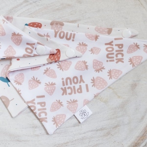 Strawberry Dog Bandana: Reversible Tie & Snap Pet Scarf
