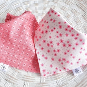 Pink Floral Sakura Cherry Blossom, Spring, Reversible, Tie and Snap,  Cute Dog Cat Bandana | Aegyopup