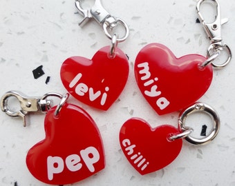 Toy Dog Heart Pet Tag | Pet IDs | Resin Tags | Cat & Dogs Accessories | Keychain | Aegyopup