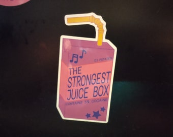 DJ Potate Strongest Juicebox Sticker 3" tall (Vinyl Sticker, Potato, Music, DJ, Juicebox, Meme, Laptop Decal, Twitch Streamer, Merch)