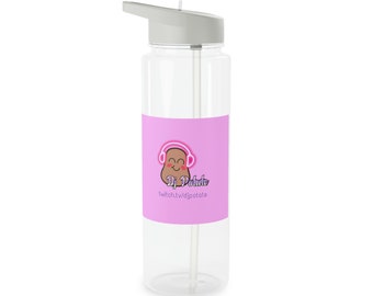 DJ Potate Logo Water Bottle 25 oz/16.5 oz (Streamer, Twitch, Cup, Travel, Novelty, Gift, Potato, Headphones, Music)