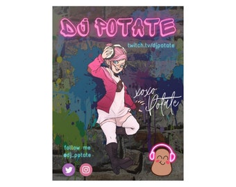 DJ Potate Satin Poster 18"x24" (Music, DJ, Artist, Streamer, Wall, Decoration, Decor, Merch)