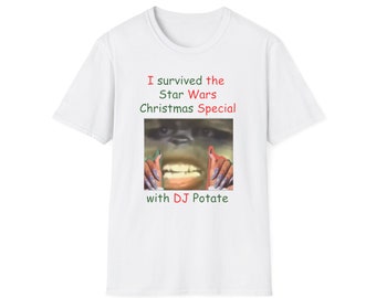 Christmas Special DJ Potate Unisex Softstyle T-Shirt (meme, joke, streamer, joke, gag gift, holiday, yass)