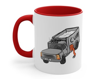 Truck DJ Potate Meme Accent Coffee Mug, 11oz (NSFW, adult, funny, novelty, joke, gift, milk, streamer, twitch, 18+)