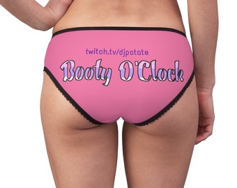 Booty O'Clock DJ Potate Panties (Novelty, Gift, Merch, Streamer, DJ, Potato, Music, Joke, Meme, Women, Lingerie)