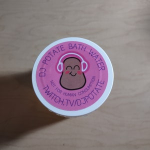 DJ Potate Bath Water 4oz Jar (Potato Water, Novelty, Joke Gift, Jar, Meme, Streamer Bath Water, Twitch.tv/DJPotate)