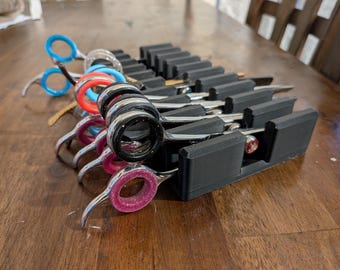 Vertical Shear Holder, 10-Slot Organizer, Pet Grooming