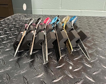 Grooming Shear Holder | 6‑Slot Shear Organizer for Pet Groomers | Grooming Shear Stand | Scissor Rack for Grooming Stations