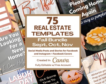 Realtor Fall Social Media Templates, Editable in Canva (Digital Download)