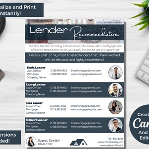 Plantilla de carta de recomendación de prestamista / Plantilla de carta de recomendación de prestamista de bienes raíces / Marketing inmobiliario / Agente inmobiliario / Compradores de vivienda /
