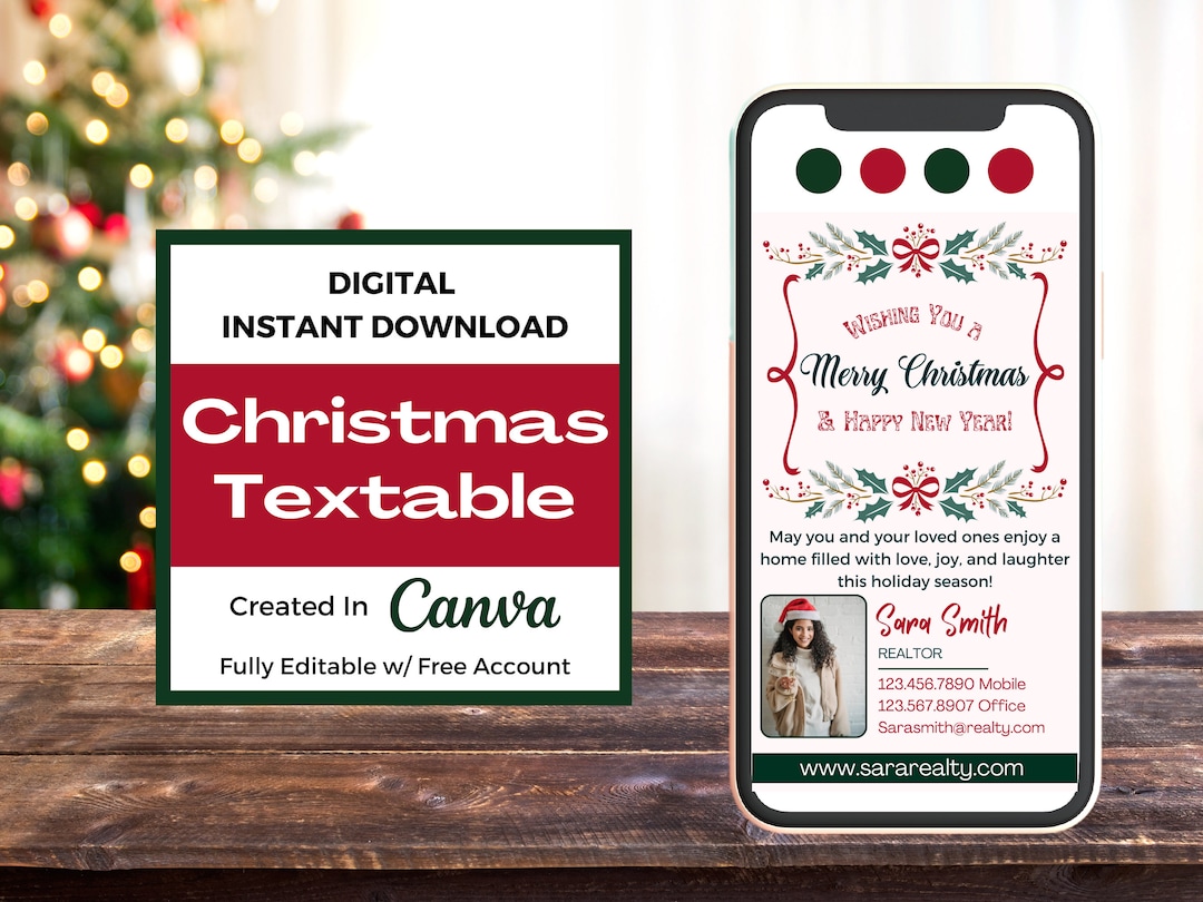 Realtor Editable Textable Merry Christmas Real Estate Textable Merry