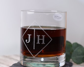 Custom Whiskey Glass, Personalized Engraved Glass, Gift for Bourbon or Whiskey Drinkers