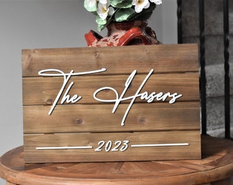 Custom Wood Pallet Name Sign, Rustic Personalized Family Distressed Mantle Decor,  Establilshed Year, Door Entry Sign, Shower, Wedding Gift