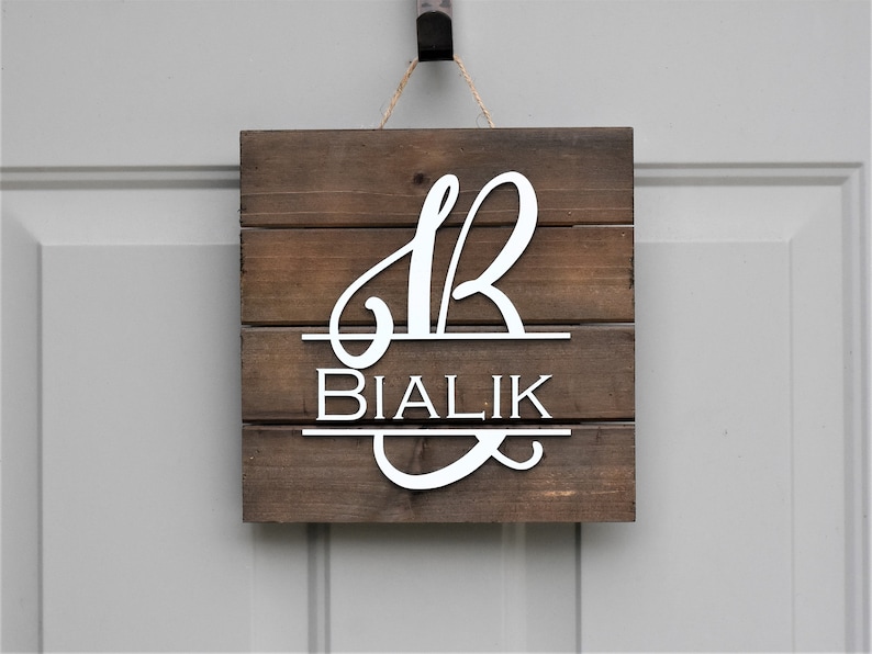 Wood Pallet Monogram Sign Personalized Family Name Rustic - Etsy