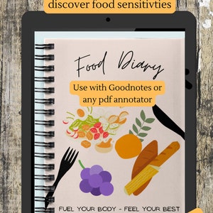 Food Diary (Digital) - Track Meals to Discover Food Sensitivities and Encourage Mindful Eating