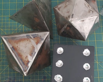 Giant Unfinished Welded Steel Dice: D4 D6 D8, 6" (150mm)
