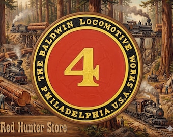 Steam Loco Spot Plate Fridge Magnet - Clover Valley Lumber Co. No. 4