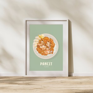 Filipijns eten | Pancit-kunst | Filipijns voedselcadeau | Palabok-kunst | Filipijns kunstdecor | Filippijnse muurkunst | Filippijnse kunst | Digitaal downloaden
