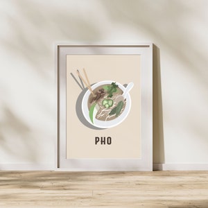 Affiche Pho | Téléchargement d'art numérique | Art de la cuisine | Affiche rétro d'art Pho | Imprimable | Art culinaire vietnamien | Amateurs de Pho | Cadeau | Cuisine moderne