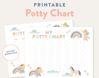 Unicorn Potty Training Chart: Rainbow Fairy Reward for Toddlers (PDF Download)