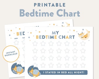 Fox & Deer Bedtime Reward Chart: Kids Sleep Tracker (PDF)