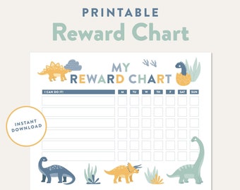 Dinosaur Reward Chart: Kids Chore & Routine Tracker (PDF)