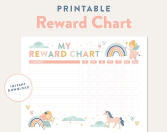 Unicorn Reward Chart: Rainbow Fairy Printable (PDF Download)