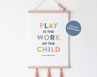 Montessori Quotes Wall Art Play is the Work of the Child - Etsy