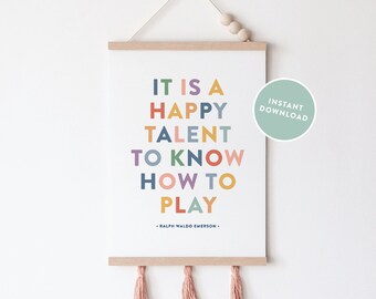 Playroom Poster: Rainbow Inspirational Quote Art (Digital Download)