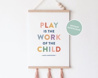 Montessori Quote Printable: Rainbow Playroom Poster (Digital Download)