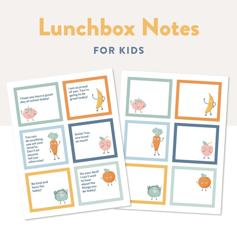 Editable Lunchbox Notes, Printable Notes for Kids, Happy Food ...