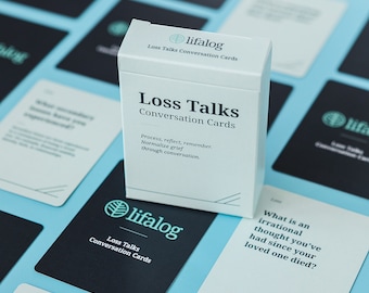 Loss Talks Grief Conversation Cards | Grief Journal Prompts | Grief Gift | Conversation Starters for Grievers | Grief Care Package