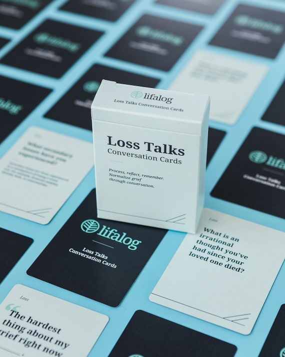 Loss Talks Grief Conversation Cards | Grief Journal Prompts | Grief Gift | Conversation Starters for Grievers | Grief Care Package