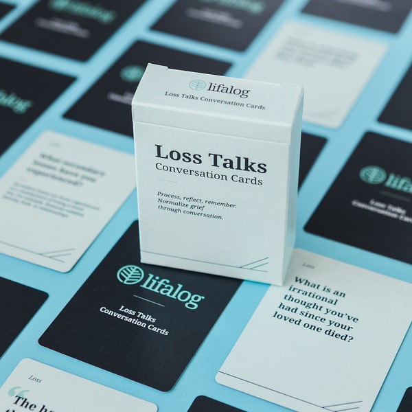 Loss Talks Grief Conversation Cards | Grief Journal Prompts | Sympathy Gift | Grief Gift | Conversation Starters for Grievers
