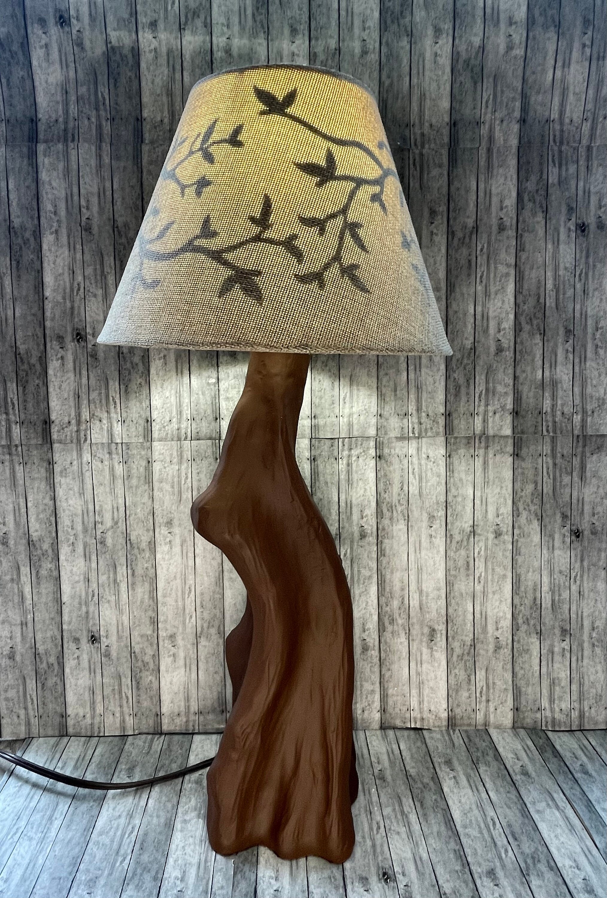 Afgrond Koningin Omleiding Tree Trunk Lamp With Branch and Leaves Lampshade - Etsy