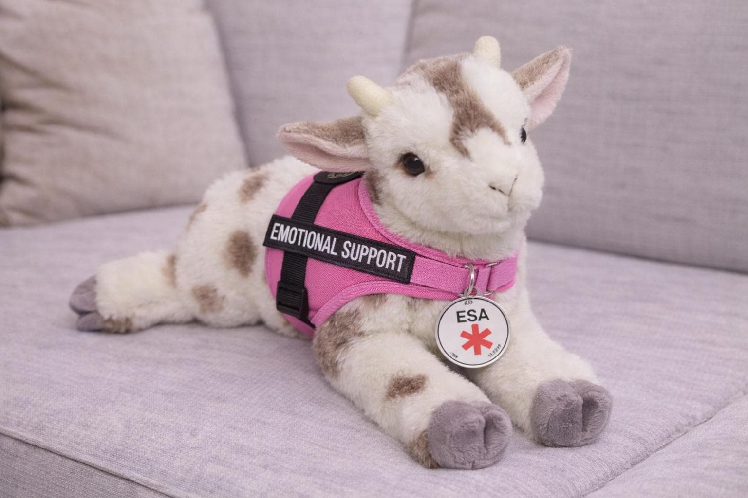 Essa Animals ESSA Goat Emotional Support Plush Stuffed Animal - Etsy