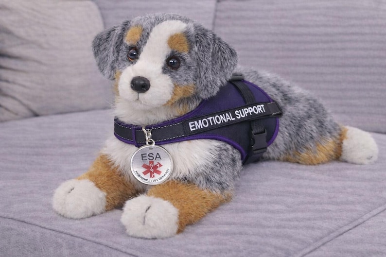ESSA Australian Shepherd Emotional Support Plush Stuffed Animal - Etsy