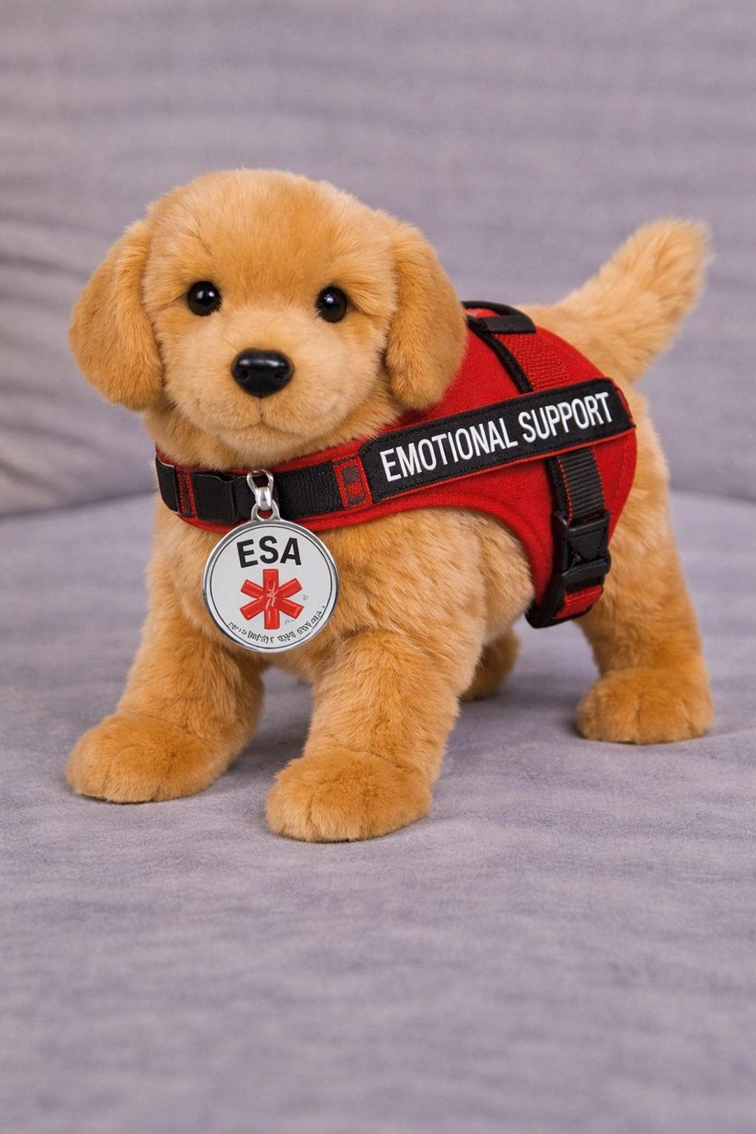 ESSA Golden Retriever Emotional Support Plush Stuffed Animal - Etsy