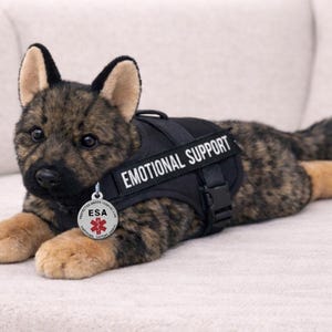 ESSA German Shepherd Emotional Support Plush Stuffed Animal